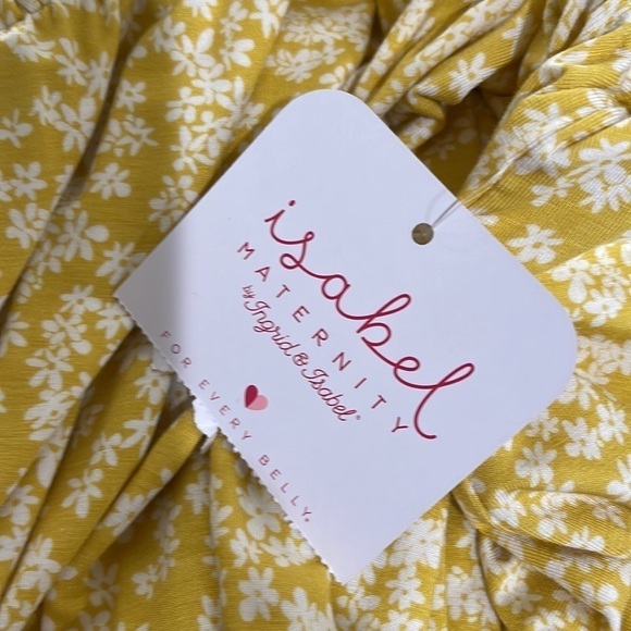 Nwt Isabel Maternity Stretch Floral Print Ruffled Maxi Dress SZ XL Yellow - Picture 7 of 8